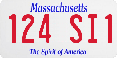 MA license plate 124SI1