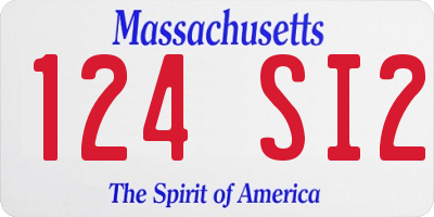 MA license plate 124SI2