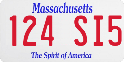 MA license plate 124SI5