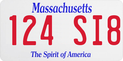 MA license plate 124SI8