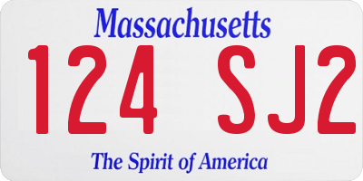 MA license plate 124SJ2