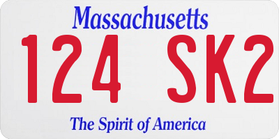MA license plate 124SK2