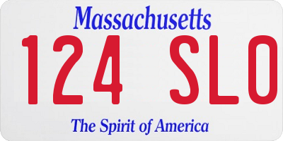 MA license plate 124SL0