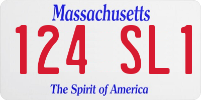 MA license plate 124SL1