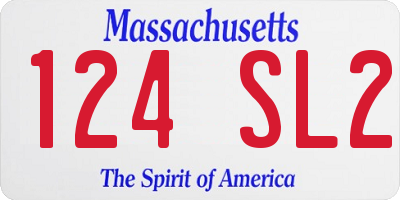 MA license plate 124SL2