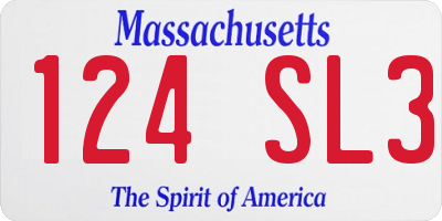 MA license plate 124SL3