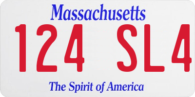 MA license plate 124SL4