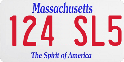 MA license plate 124SL5