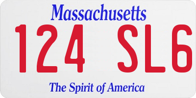 MA license plate 124SL6