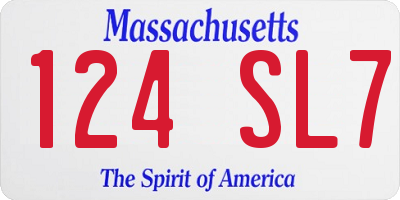 MA license plate 124SL7