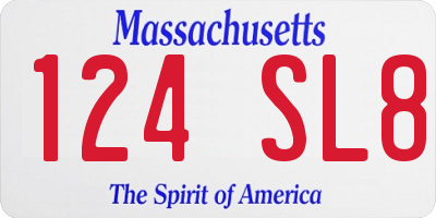 MA license plate 124SL8