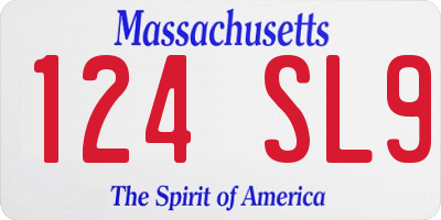 MA license plate 124SL9