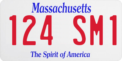 MA license plate 124SM1