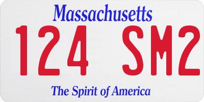 MA license plate 124SM2