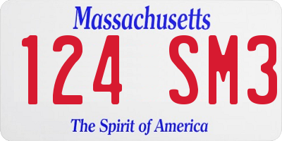 MA license plate 124SM3