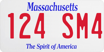 MA license plate 124SM4
