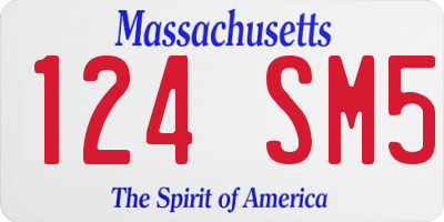 MA license plate 124SM5