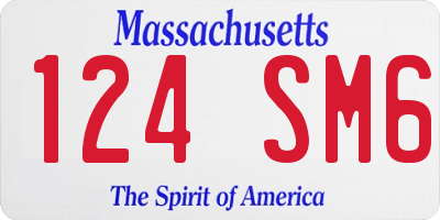 MA license plate 124SM6