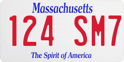 MA license plate 124SM7