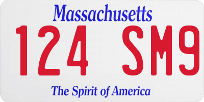 MA license plate 124SM9