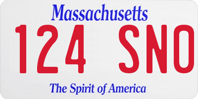MA license plate 124SN0