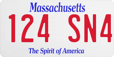 MA license plate 124SN4