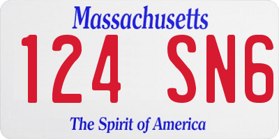 MA license plate 124SN6
