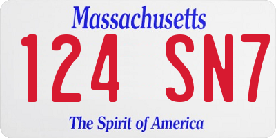 MA license plate 124SN7