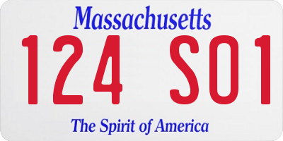 MA license plate 124SO1