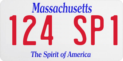 MA license plate 124SP1
