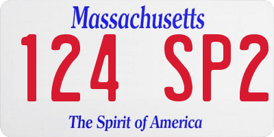 MA license plate 124SP2