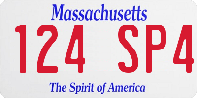 MA license plate 124SP4
