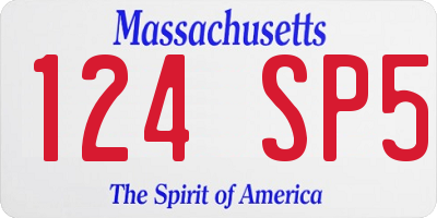 MA license plate 124SP5
