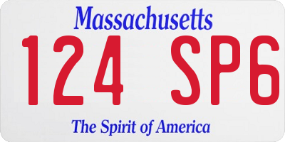 MA license plate 124SP6