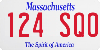 MA license plate 124SQ0