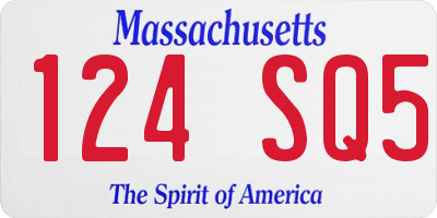 MA license plate 124SQ5