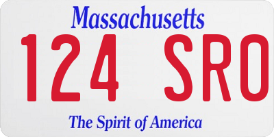 MA license plate 124SR0