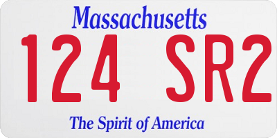 MA license plate 124SR2
