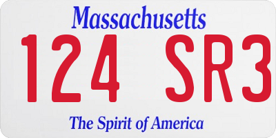 MA license plate 124SR3