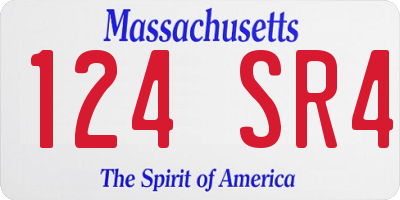 MA license plate 124SR4