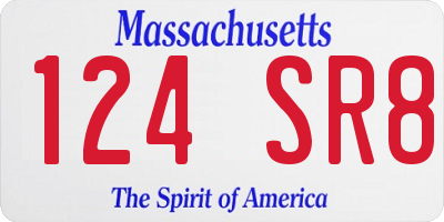 MA license plate 124SR8
