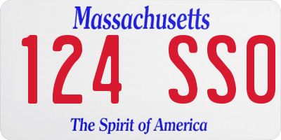 MA license plate 124SS0