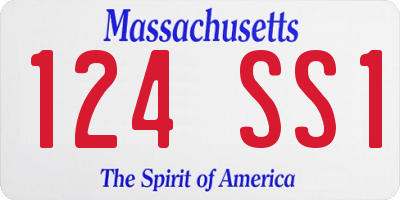 MA license plate 124SS1