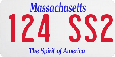 MA license plate 124SS2