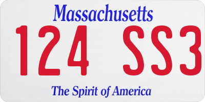MA license plate 124SS3