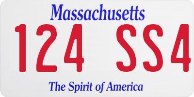 MA license plate 124SS4