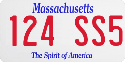 MA license plate 124SS5