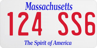 MA license plate 124SS6