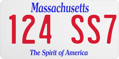 MA license plate 124SS7