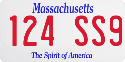 MA license plate 124SS9